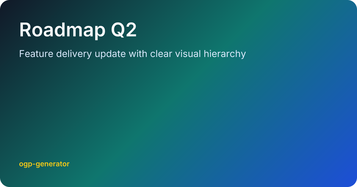 Roadmap Q2 card preview
